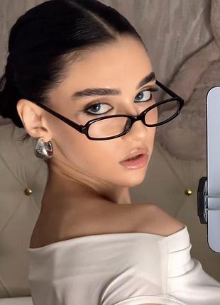Окуляри y2k lolita bayonetta office siren з прямокутною чорною оправою вінтаж нульові
