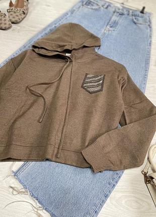 Вʼязана кофта з капюшоном 5