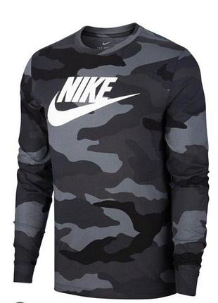 Мужская футболка с длинными рукавами и камуфляжным принтом nike s