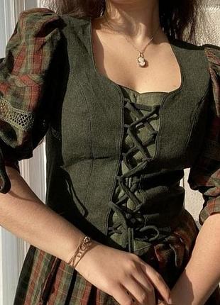 Шерстяное австрийское платье canda landhaus баварское платье с корсетом дирндль