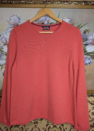 Emilia parker шовк кашемір кораловий светр джемпер пуловер кашеміровий розмір м кашемировый свитер