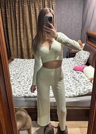 Віскозний костюм для дому мʼятного кольору