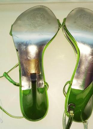 Босоножки на каблуке fashion girl зелёные, изумрудные 36 р.10 фото