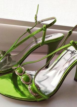 Босоножки на каблуке fashion girl зелёные, изумрудные 36 р.7 фото