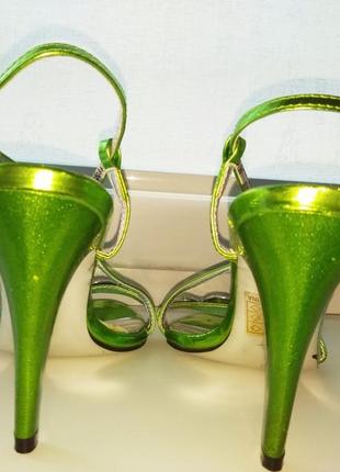 Босоножки на каблуке fashion girl зелёные, изумрудные 36 р.5 фото