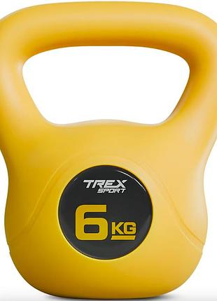 Гиря виниловая 6кг trex sport tx-006ckb желтая