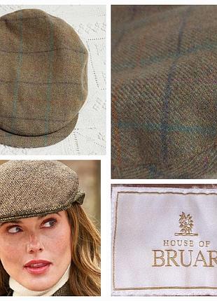 House of bruar кепка кашемир l 57 см клетка зелёный винтаж