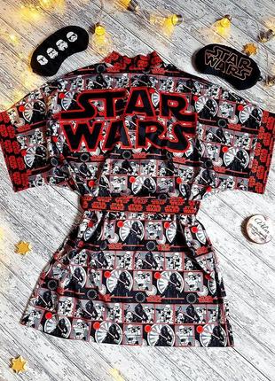 Шелковый халат с принтом star wars1 фото