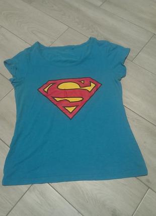 Женская футболка george (asda) supergirl (супердевушка) голубая, размер eu 40-42