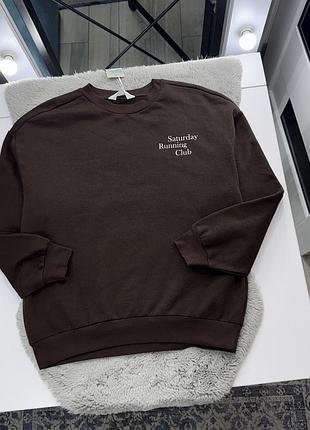 Світшот шоколад коричневий на флісі жіночий с