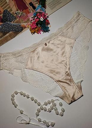 Красивые шелковые трусики с кружевом autograph, eur 42, 3201 14