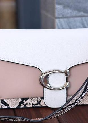 Стильная женская сумка в стиле coach tabby light nicel/taupe multi