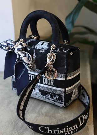 Стильна жіноча сумка в стилі christian dior mediumd-lite black paris