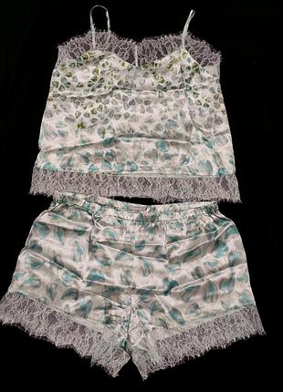 Maddison шелковый комплект нижнее белье шортики топ /13357/