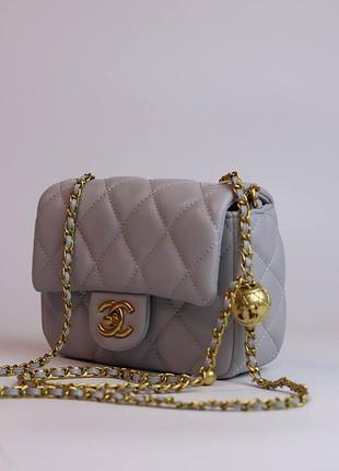 Стильная женская сумка в стиле chanel mini 18 grey