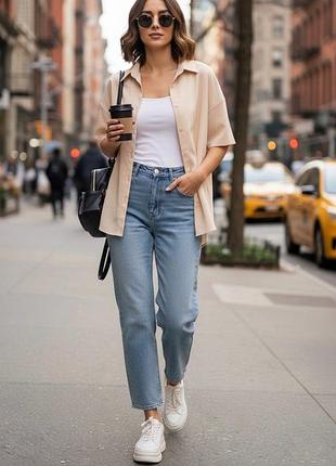 Seo название: shein бежевая оверсайз рубашка с коротким рукавом 100% полиэстер размер s (uk 8)