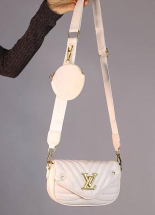 Стильная женская сумка в стиле louis vuitton multi pchette ivory