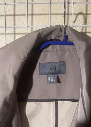Чоловіче пальто (плащь) ,52 розміру h&m в бежевому/сірому кольорі,