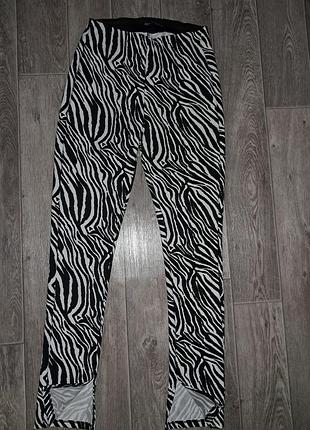 Женские лосины  зебра в рубчик  снизу розрезы