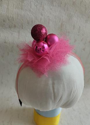 Аксесуари, прикраси для волосся. новорічний обруч обідок ободок на свято до костюму намистина намисто намистинка ялинкова іграшка куля бусинка v.j.v.