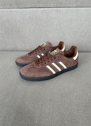 Замшевые кроссовки коричневые adidas samba suede самбы адидас кеды сникерсы