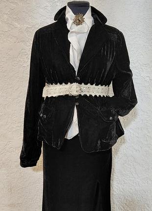 Роскошный бархатный жакет бархат грузовой жакет с очень красивым ремнем