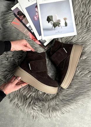 Ботинки натуральный замша мех