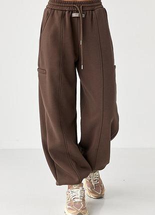 Однотонні теплі спортивні штани