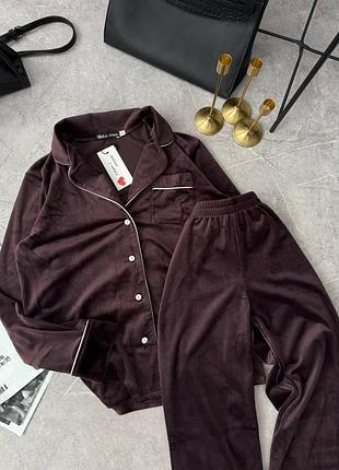 Женская пижама домашний костюм велюровый велюр