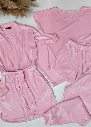 Уютная велюровая пижама для девочек