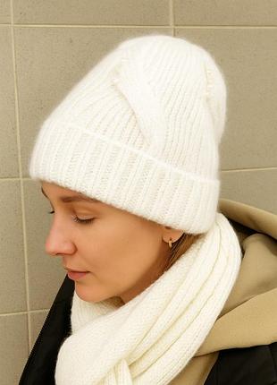 Тепла біла шапк з germany 🇩🇪