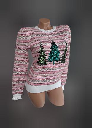 Свитер молодежный с новогодним принтом