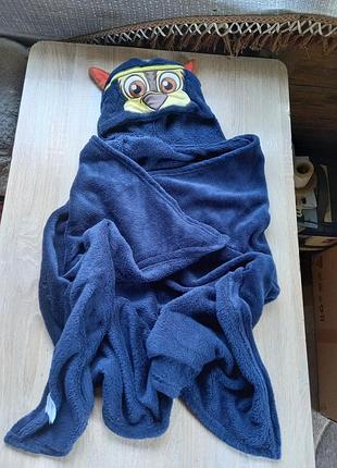 Детский флисовый плед с капюшоном