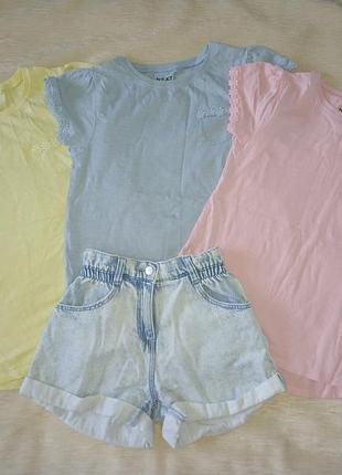 Шорты с футболками next 10 лет джинсовые шорты хлопок девочке некст