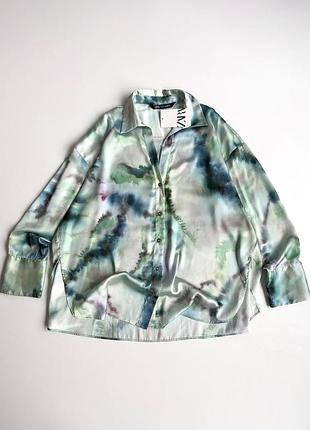 Блуза сатинова акварель zara