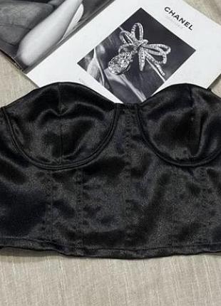 Shein крутий чорний топ (без шлейок)