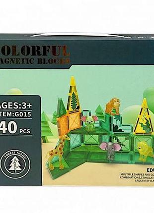 Конструктор магнітний з тваринками (40 дет)
