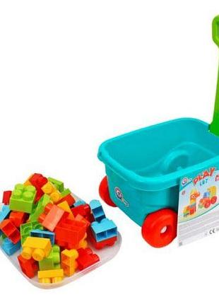 Детский конструктор в тележке technok toys play (50 деталей, 38х28х22 см, 2+)
