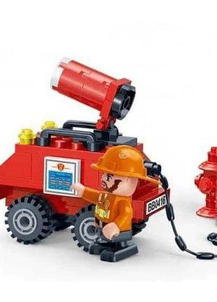 Конструктор пластиковый "пожарные: водяная пушка", 59 элементов