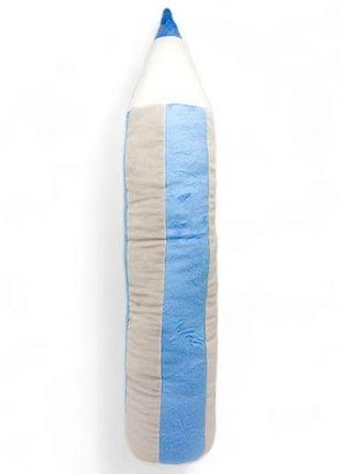 Игрушка-подушка декоративная мягкая "карандаш", серо-голубой 76 см