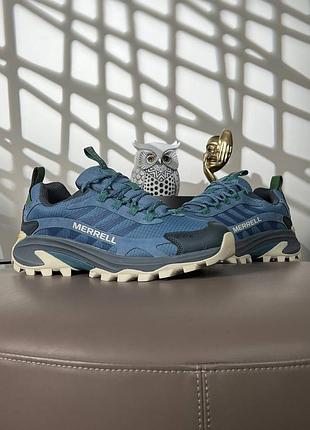 Чоловічі кросівки merrell moab speed 2 gtx navy grey beige