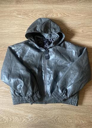 Бомбер чоловічий шкіряний оверсайз boohoo,m/l