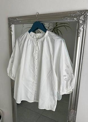 Сорочка від h&m з вишивкою натуральна