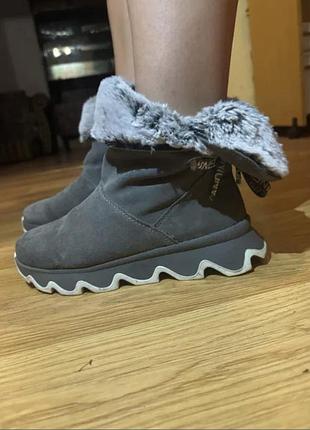 Зимние женские ботинки из натуральной замши, как новые