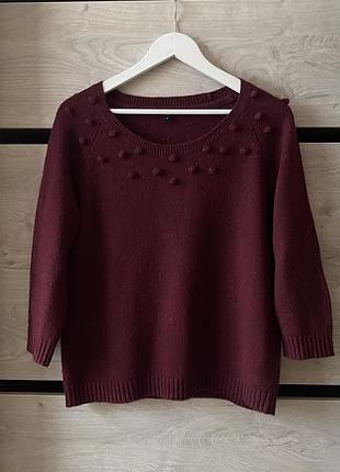 Вовняний джемпер винного кольору