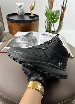 Зимние мужские кроссовки columbia trailstorm black white fur (метро) 41-45