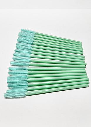 Набор силиконовых щеточки для ресниц и бровей бирюзовые 18 шт.