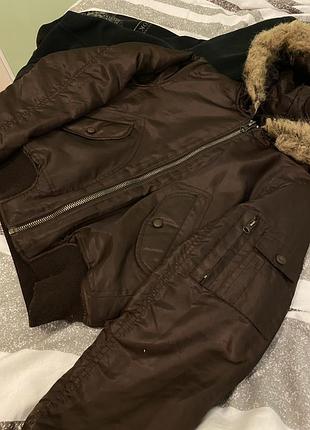 Vintage bomber y2k винтажный бомбер коричневый