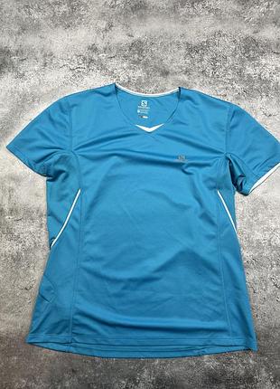Жіноча футболка синя саломон salomon