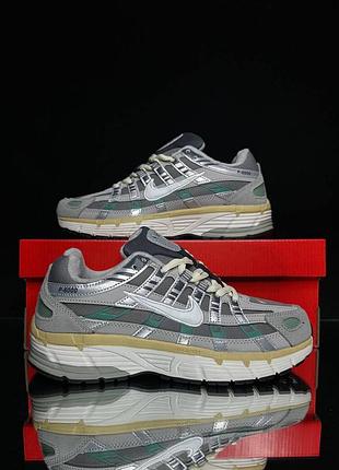 Nike p-6000 grey green gore tex кросівки
